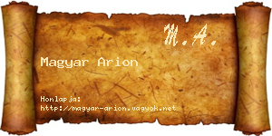 Magyar Arion névjegykártya