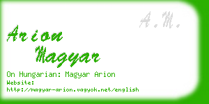 arion magyar business card